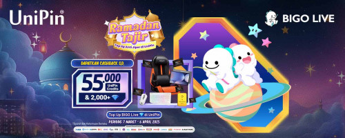 [Ramadhan Tajir] Top Up BIGO LIVE di UniPin - Dapatkan Cashback s.d 55.000 UniPin Credits & 2,000 💎!